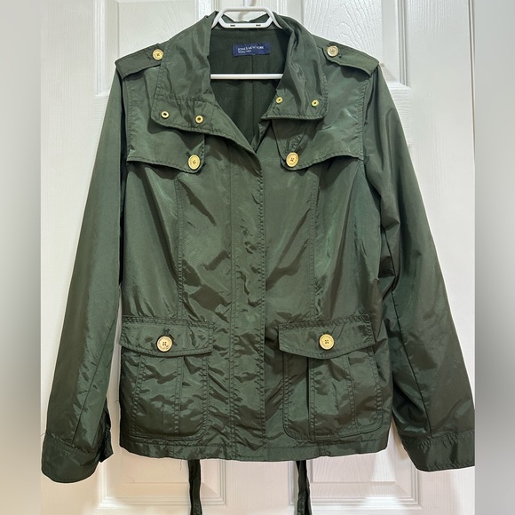 Army Green Short Rain Coat - Picture 7 of 8